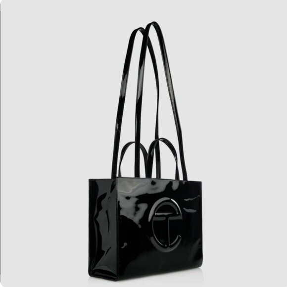 Telfar NWT Medium Black Patent Shopping Bag - Picture 1 of 7